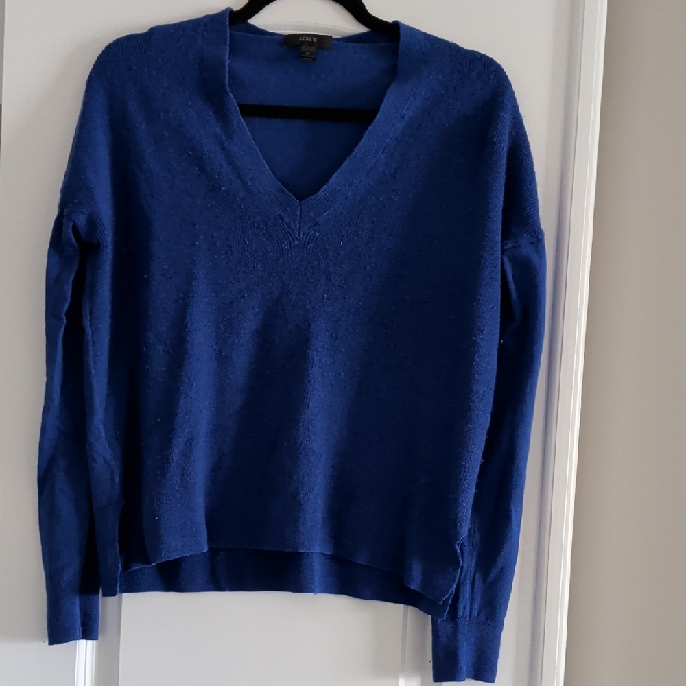 J. Crew Deep Blue V-Neck Sweater